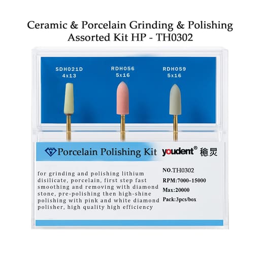 Youdent Ceramic & Porcelain Grinding & Polishing Assorted Kit HP