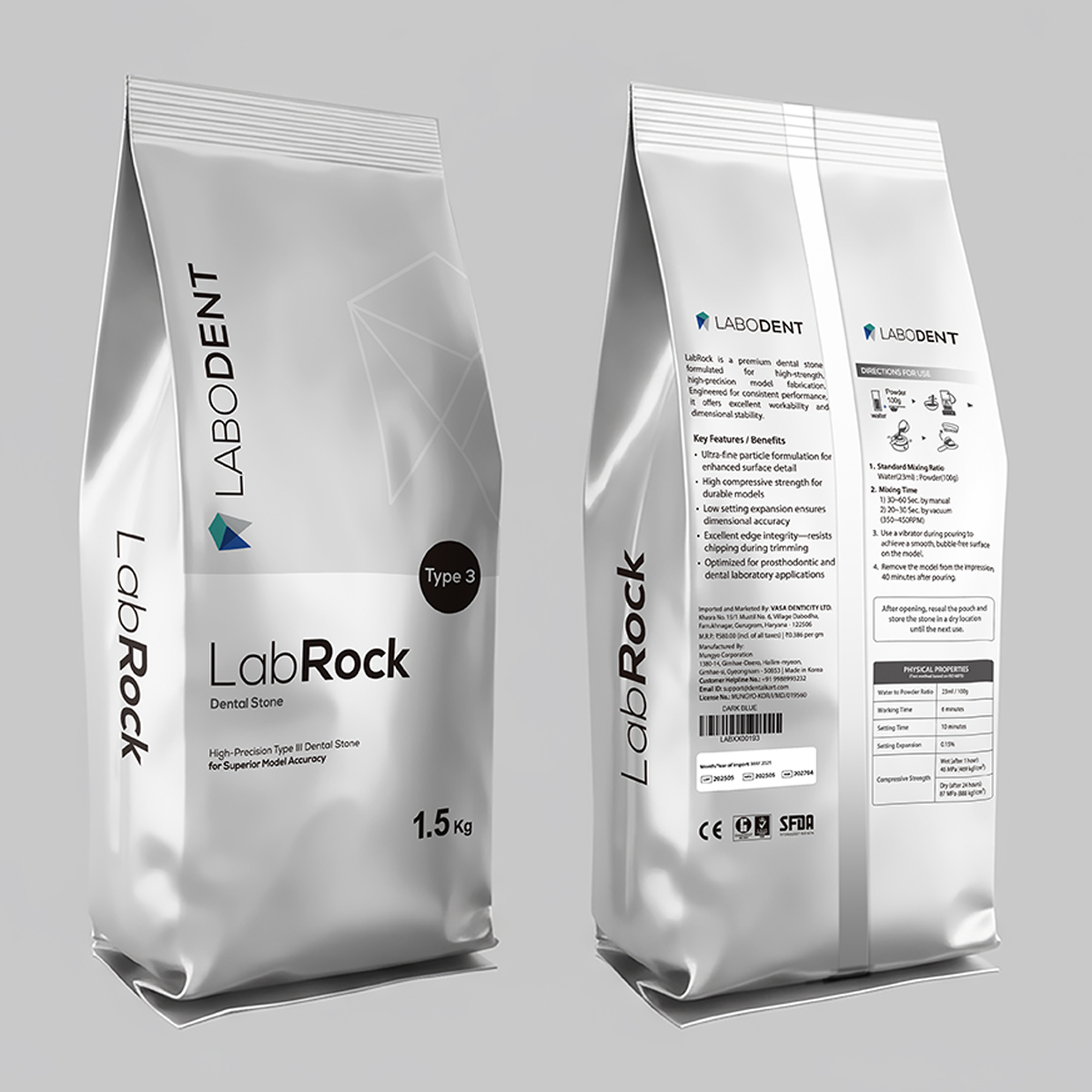 Labodent LabRock Dental Stone Type 3 Dark Blue - 1.5Kg