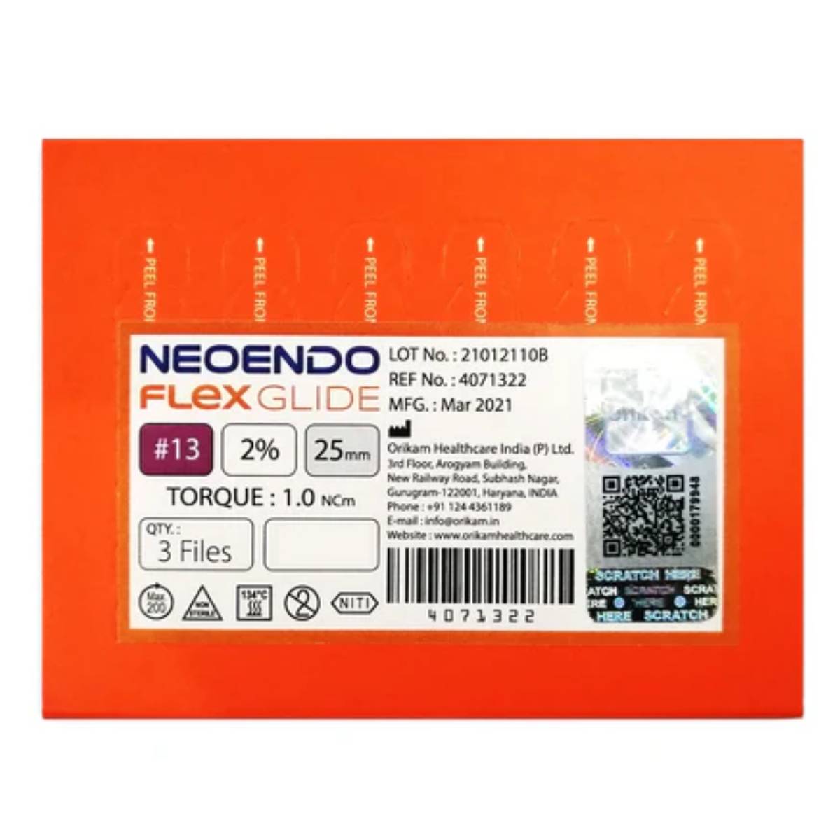 Neoendo Flex Glide Rotary Files (Pack of 3)