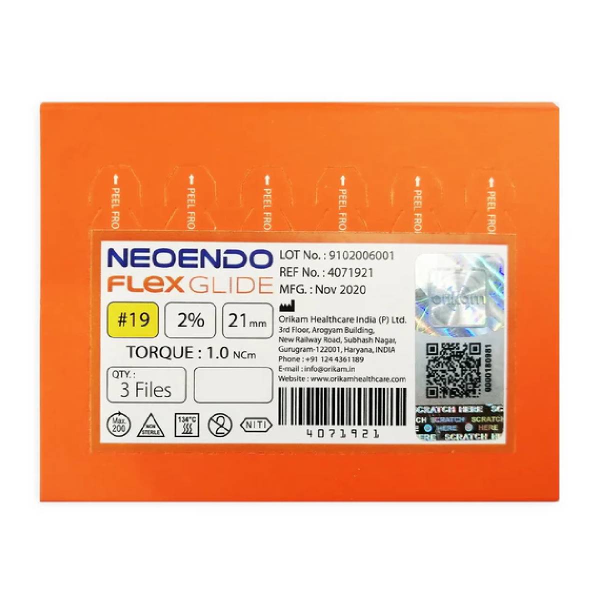 Neoendo Flex Glide Rotary Files (Pack of 3)
