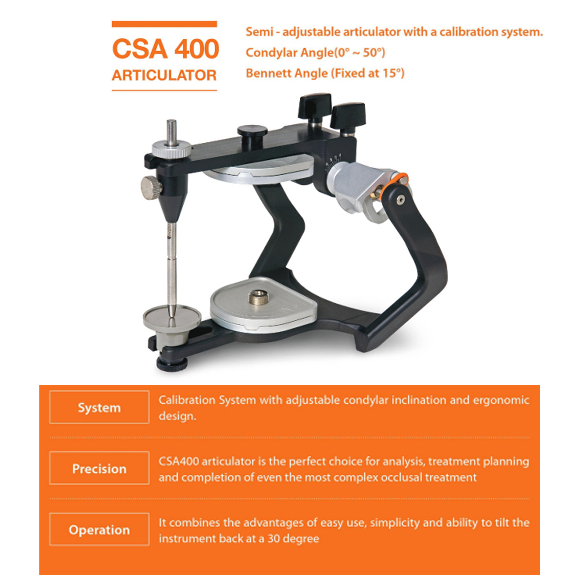 Corident CSA 400 Articulator (Semi-Adjustable Type)