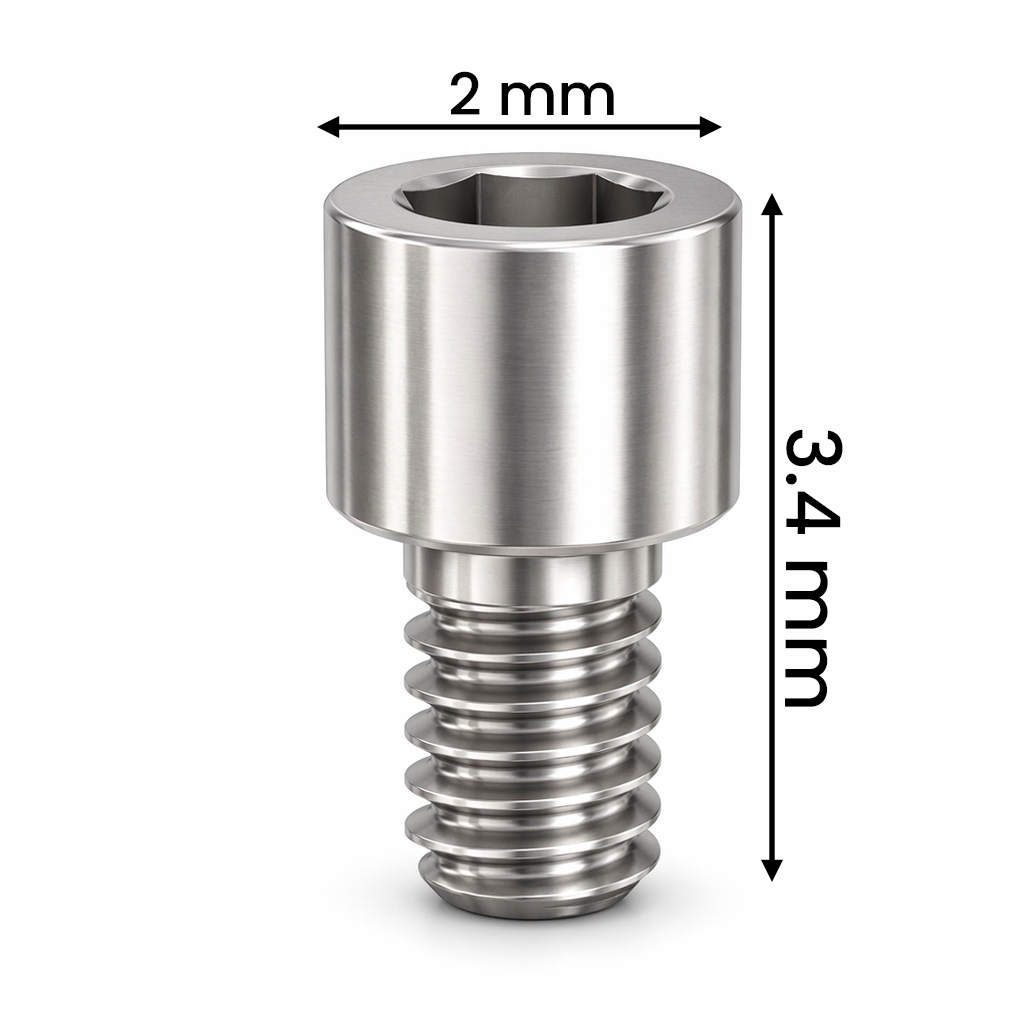 Mediden Nobel Biocare Implant Compatible Multi Unit Titanium Abutment Screw (NBMUS) (Pack of 10)