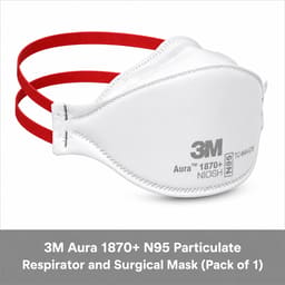 3M Aura 1870+ N95 Particulate Respirator and Surgical Mask (Pack of 1)