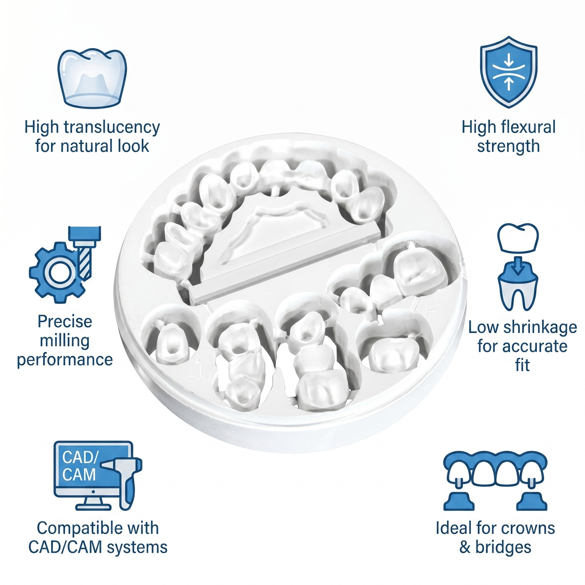 Zir-X Zirconia Block -HT (High Translucent) 98x20mm