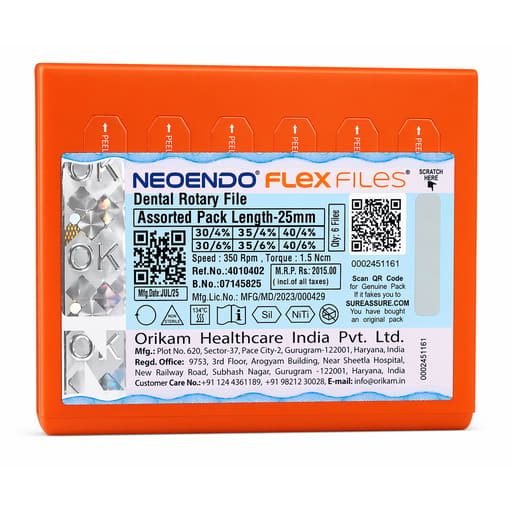 Neoendo Flex Files 25mm Assorted (30/4 - 40/6)