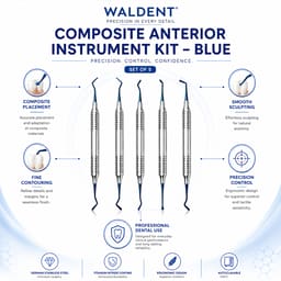 Waldent Composite Anterior Instrument Kit - Blue - Set of 5 (K14/5) - 9