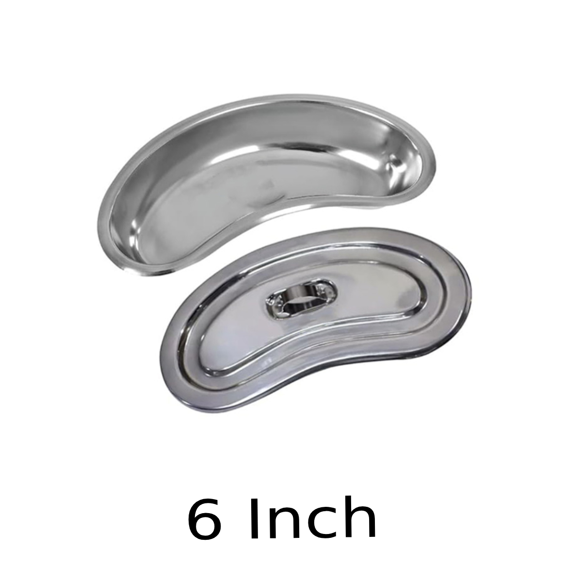 GI Stainless Steel Heavy Kidney Tray with Lid - 6 Inch