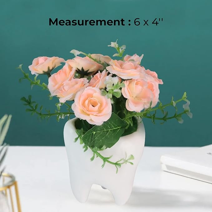 iDENTical Tooth shaped Flower Pot - MD-118 White