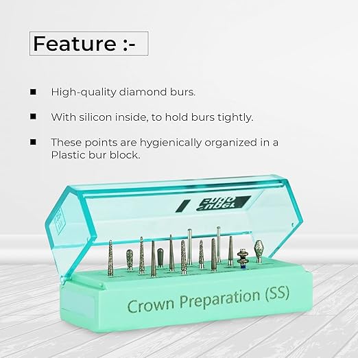 Superendo Crown Preparation Short Shank Diamond Bur Kit (For Paediatric Patient Only)