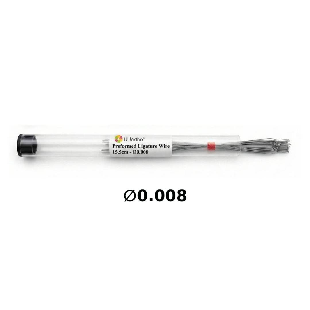 UU Ortho Preformed Ligature Wire 15.5cm - ∅0.008" (Pack of 100)