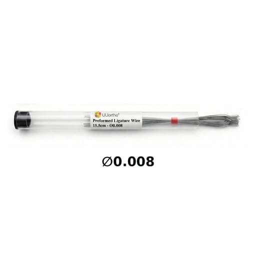 UU Ortho Preformed Ligature Wire 15.5cm - ∅0.008" (Pack of 100)