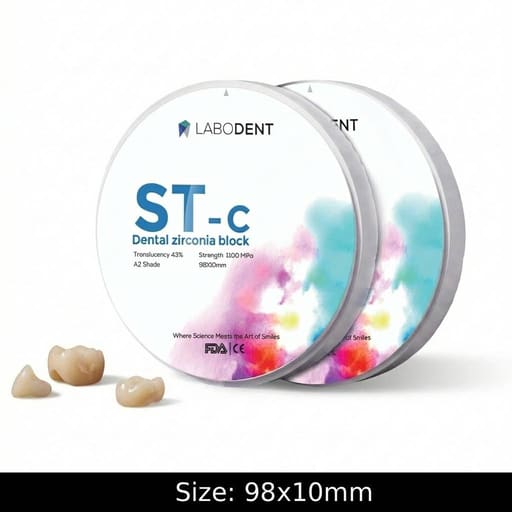 Labodent Zirconia Ceramic Blanks ST-C | A2 Shade | Pre-Shaded CAD/CAM Discs