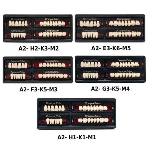 Rubydent CompacZahn Acrylic Denture Teeth A2 (Set of 28)
