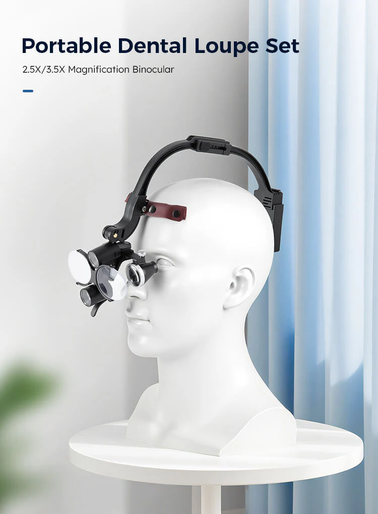 Waldent Head Mounted Double Light Magnifying Surgical Loupes