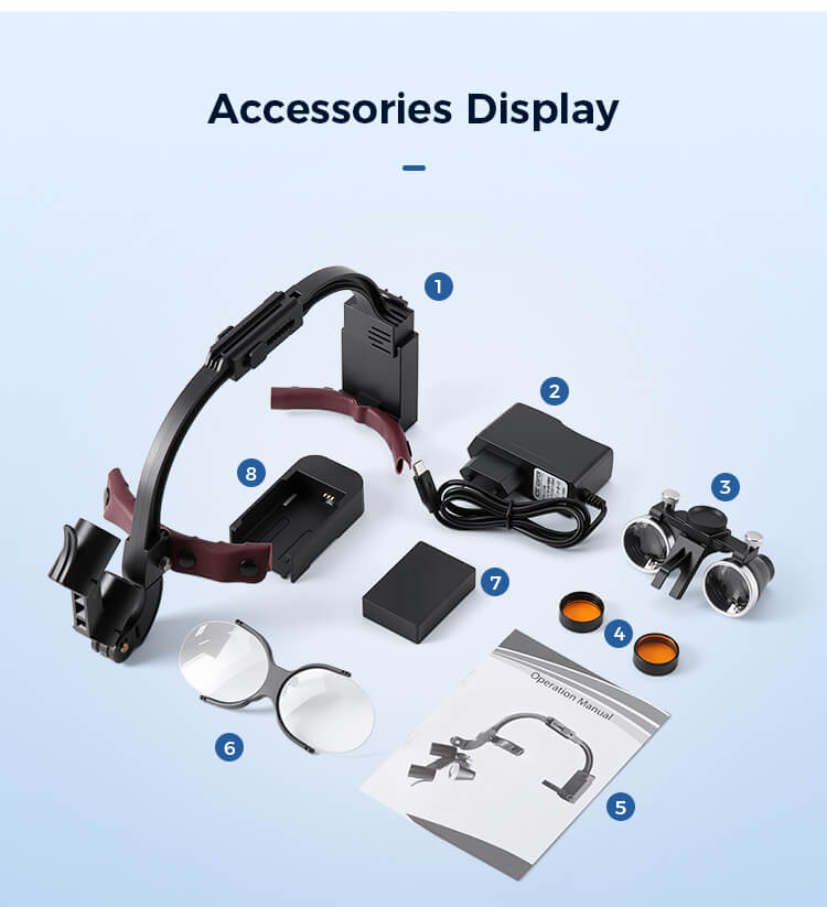 Waldent Head Mounted Double Light Magnifying Surgical Loupes