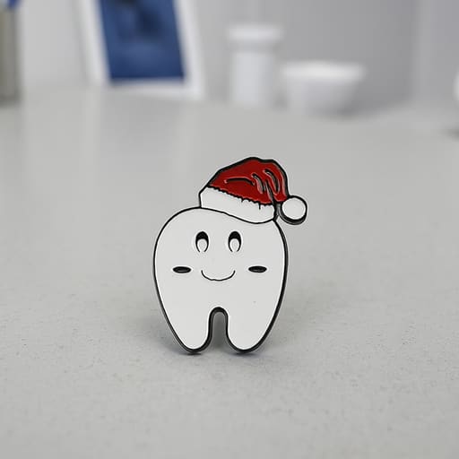 iDENTical Tooth With Santa Hat Shape Brooch - Pack of 1 (ZYR-4062)