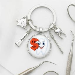 iDENTical Tooth Charm Keychain - White ZYR-4071 - 4