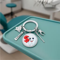 iDENTical Tooth Charm Keychain - White ZYR-4071 - 3