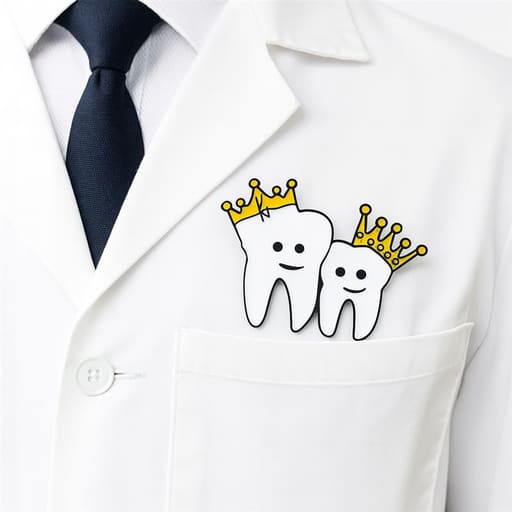 iDENTical Twin Tooth With Matching Crowns Shape Brooch - Pack Of 1 (ZYR-4070)