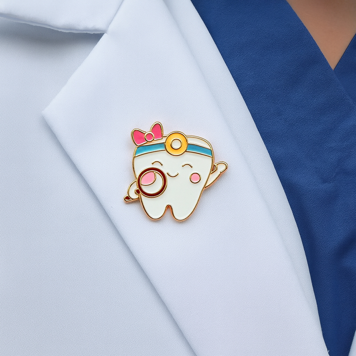 iDentical Tooth With Magnifying Glass Shape Brooch - Pack of 1 (ZYR-7377)