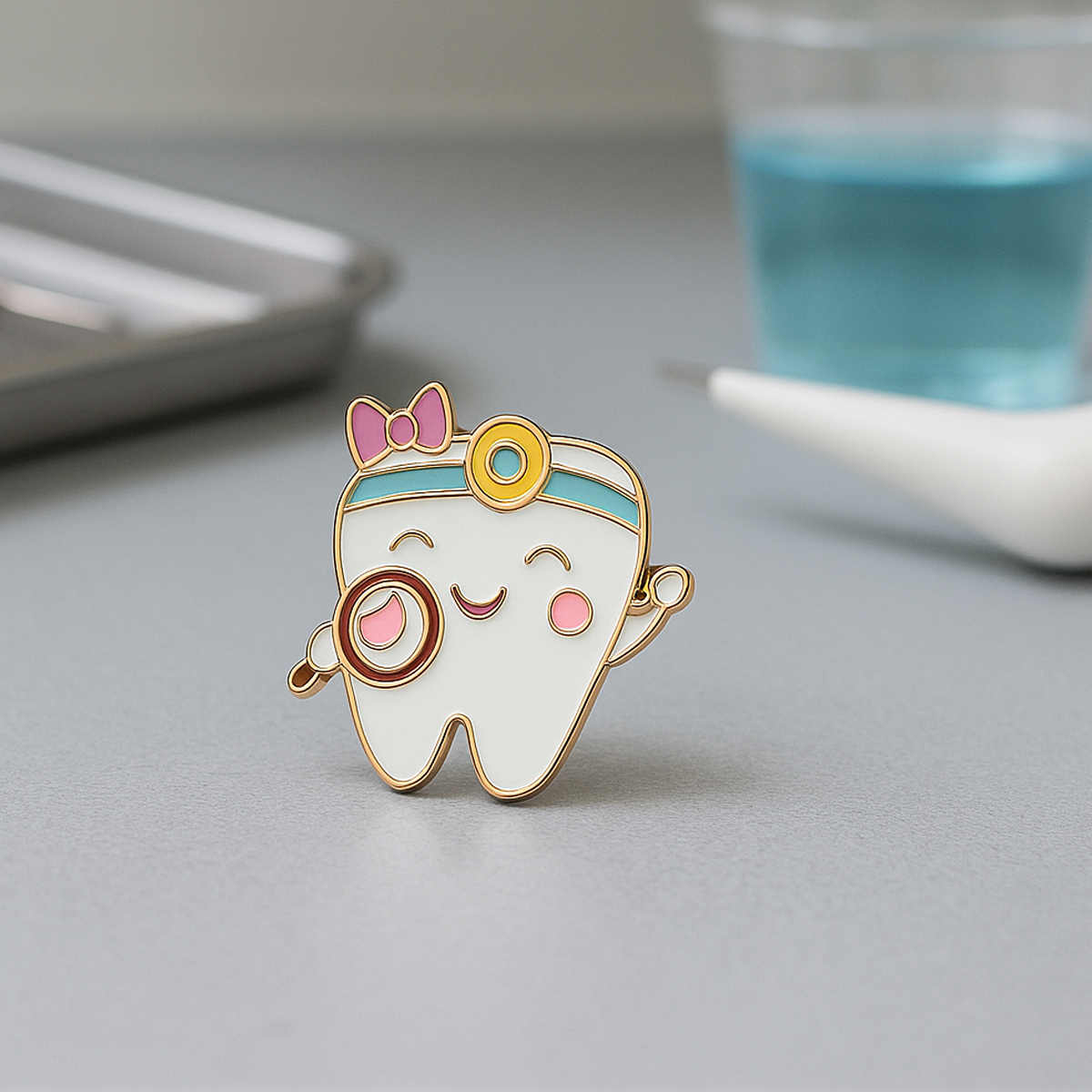 iDentical Tooth With Magnifying Glass Shape Brooch - Pack of 1 (ZYR-7377)