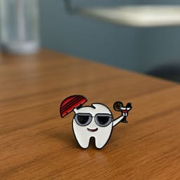 iDENTical Tooth With Umbrella & Sunglasses Shape Brooch - Pack Of 1 (ZYR-4066) - 3