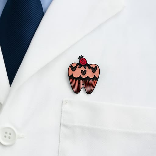 iDENTical Strawberry Tooth Shape Brooch - Pack of 1 (ZYR-7369)