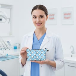 iDENTical Teeth Print Travel Pouch With Zipper - 10