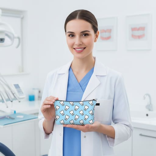 iDENTical Teeth Print Travel Pouch With Zipper