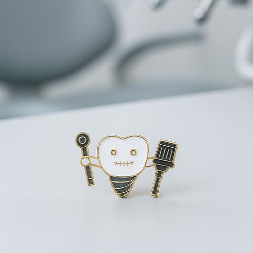 iDENTical Implant With Ratchet & Driver Tooth Shape Brooch - Pack Of 1 (ZYR-7360)