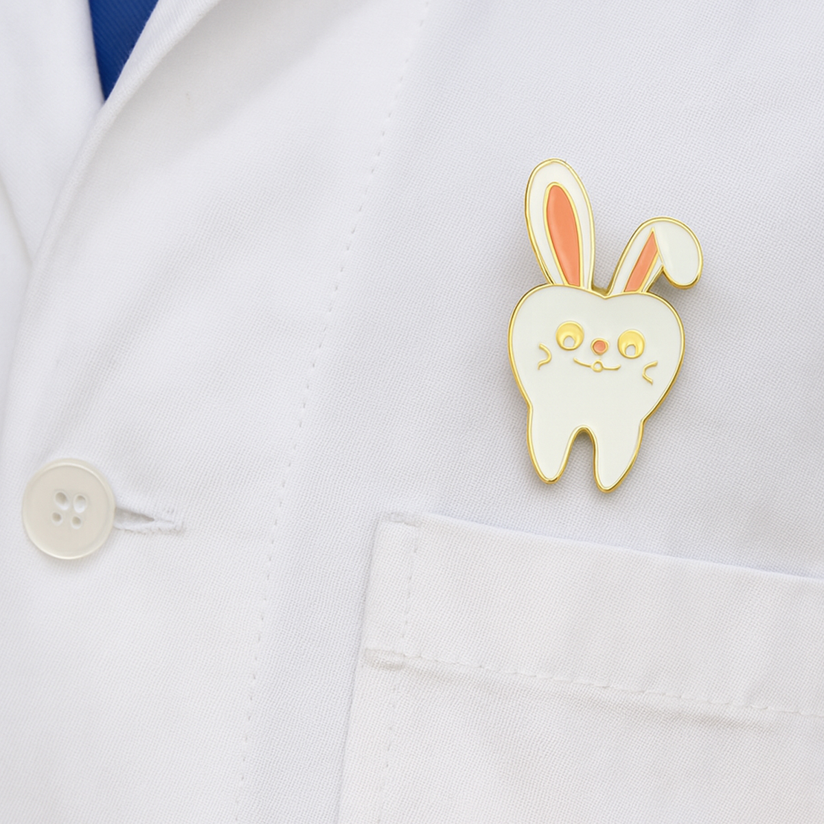 IDentical Tooth With Rabbit Ear Shape Brooch - Pack of 1 (ZYR-7359) 