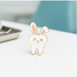 iDENTical Tooth With Rabbit Ear Shape Brooch - Pack of 1 (ZYR-7359)  - 5