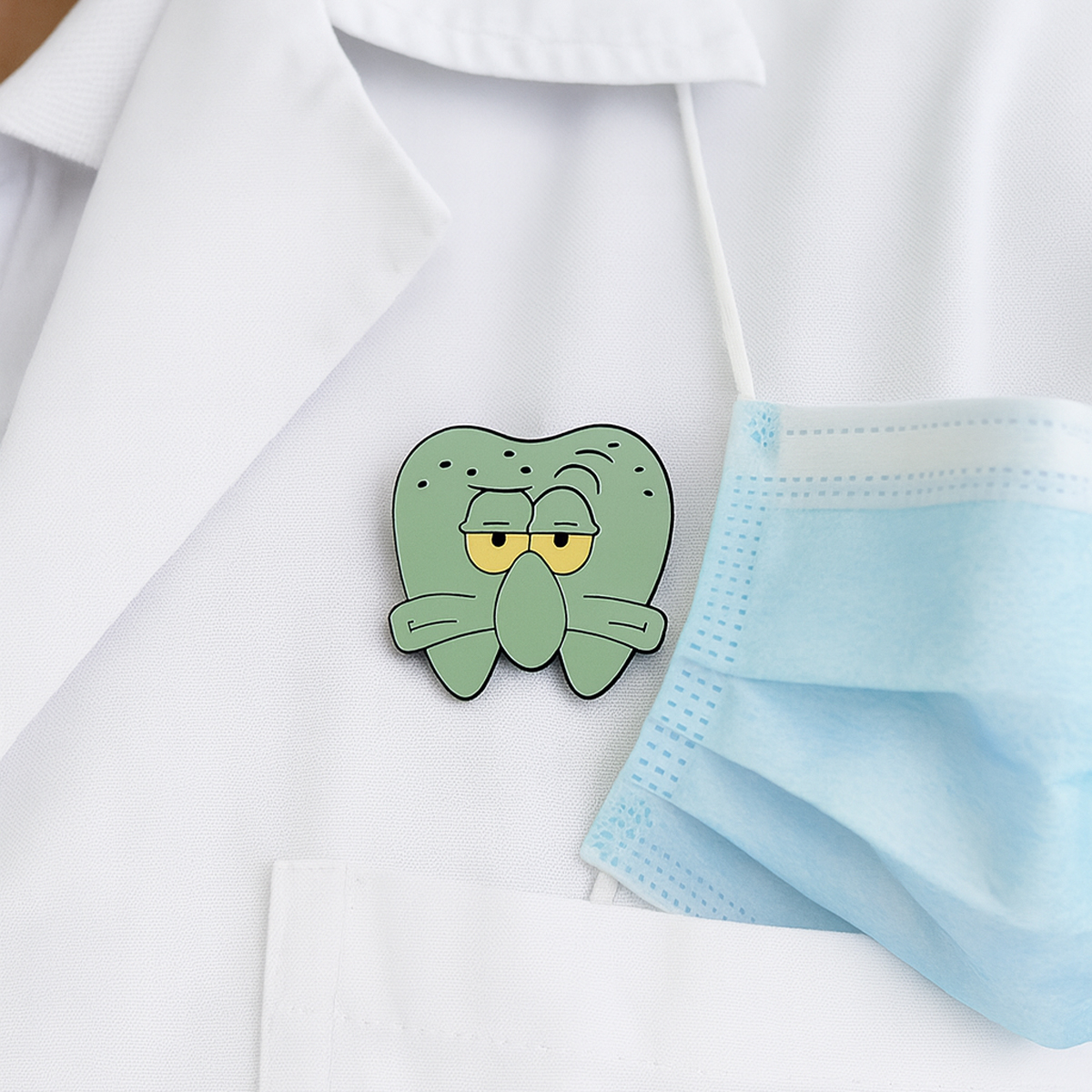 iDENTical Squidward Tentacles Tooth Shape Brooch - Pack of 1 (ZYR-7012)