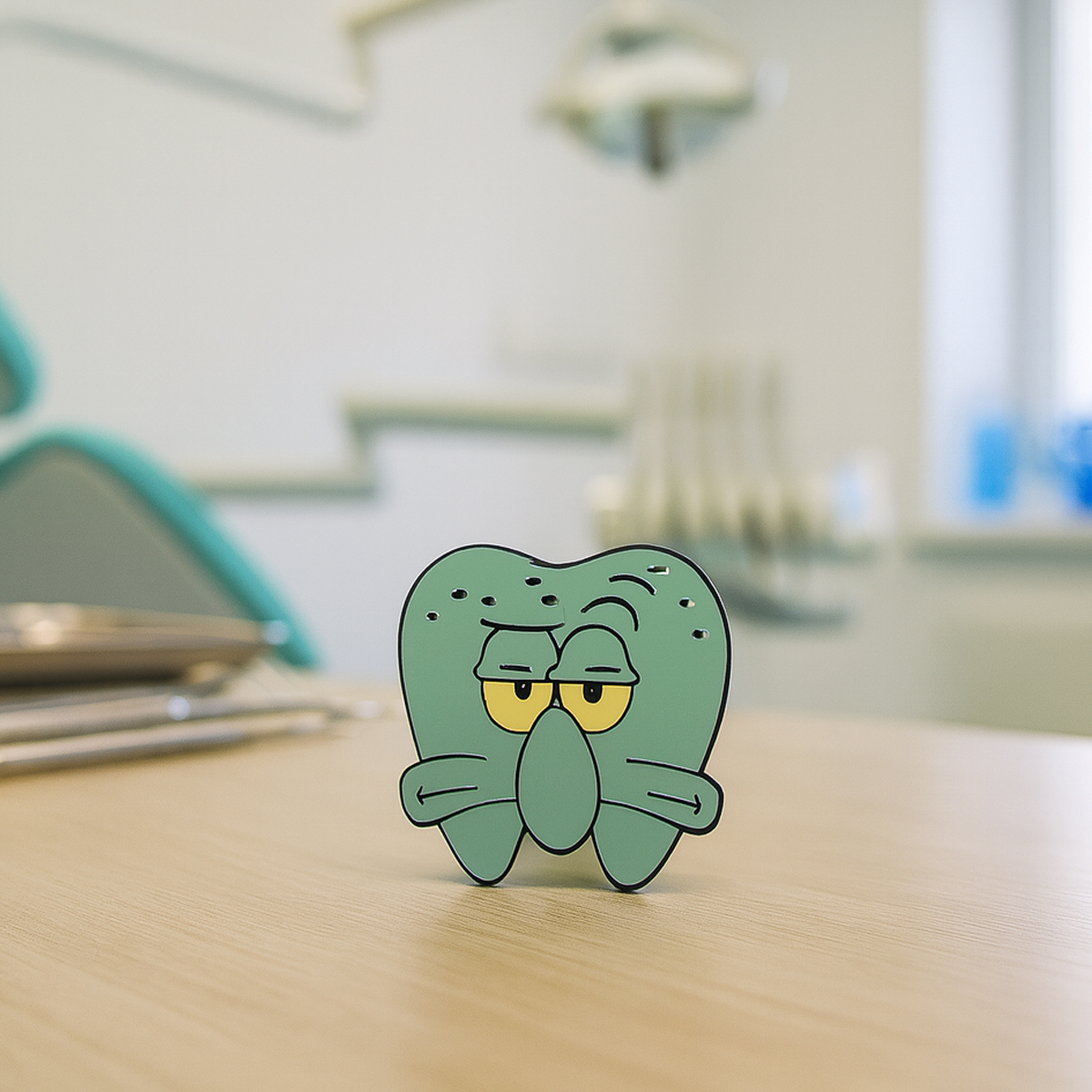 iDENTical Squidward Tentacles Tooth Shape Brooch - Pack of 1 (ZYR-7012)