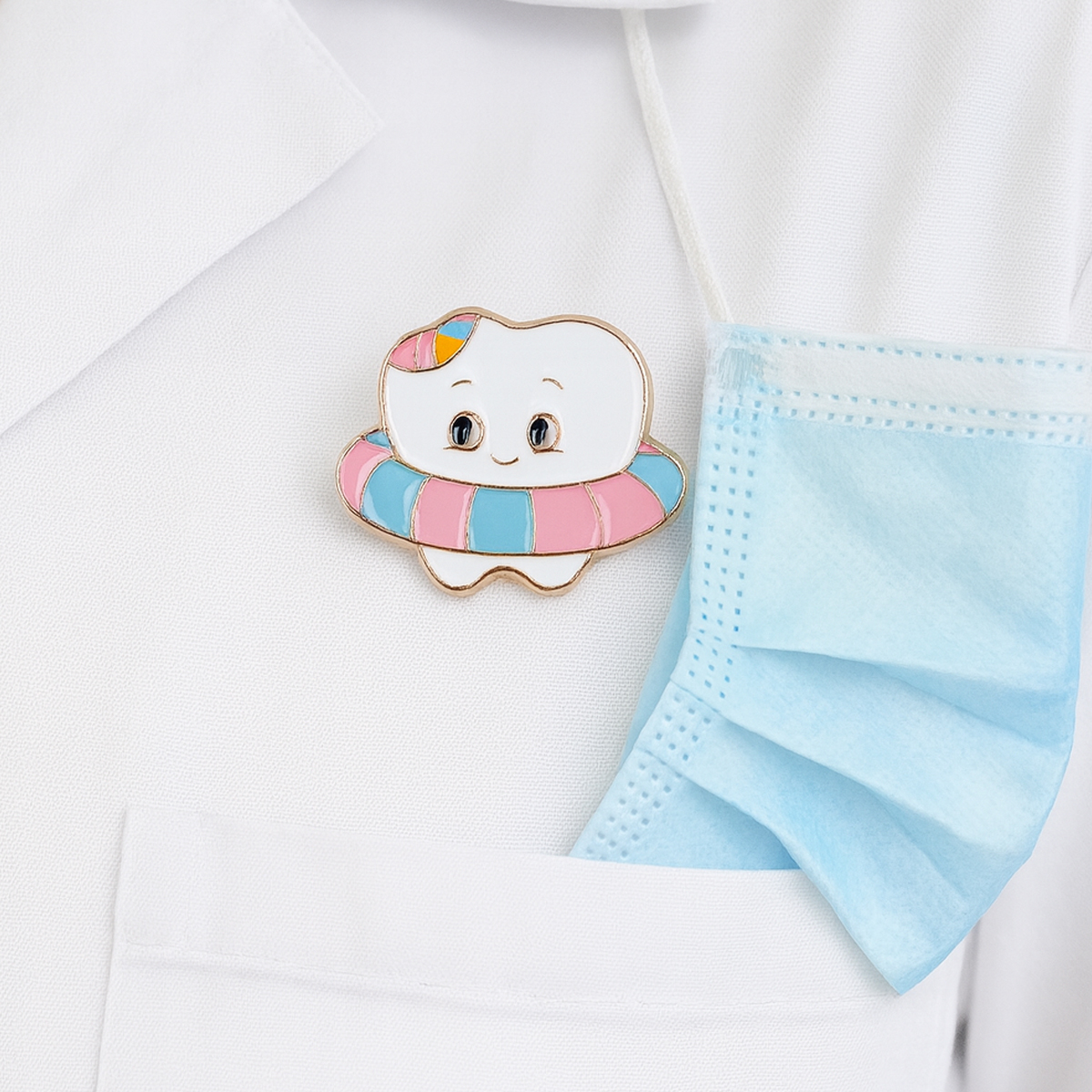 iDentical Tooth With Swim Ring & Cap Shape Brooch – Pack Of 1 (ZYR-7376)