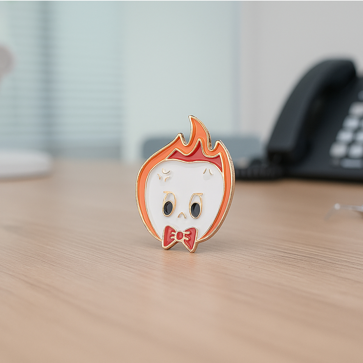 iDENTical Tooth With Flame Hair & Bow Tie Shape Brooch � Pack of 1 (ZYR-7375)