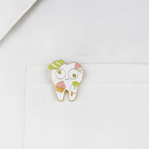 iDENTical Tooth Shape Brooch With Candy Design - Pack Of 1 (ZYR-7363)