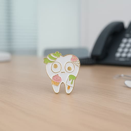iDENTical Tooth Shape Brooch With Candy Design - Pack Of 1 (ZYR-7363)