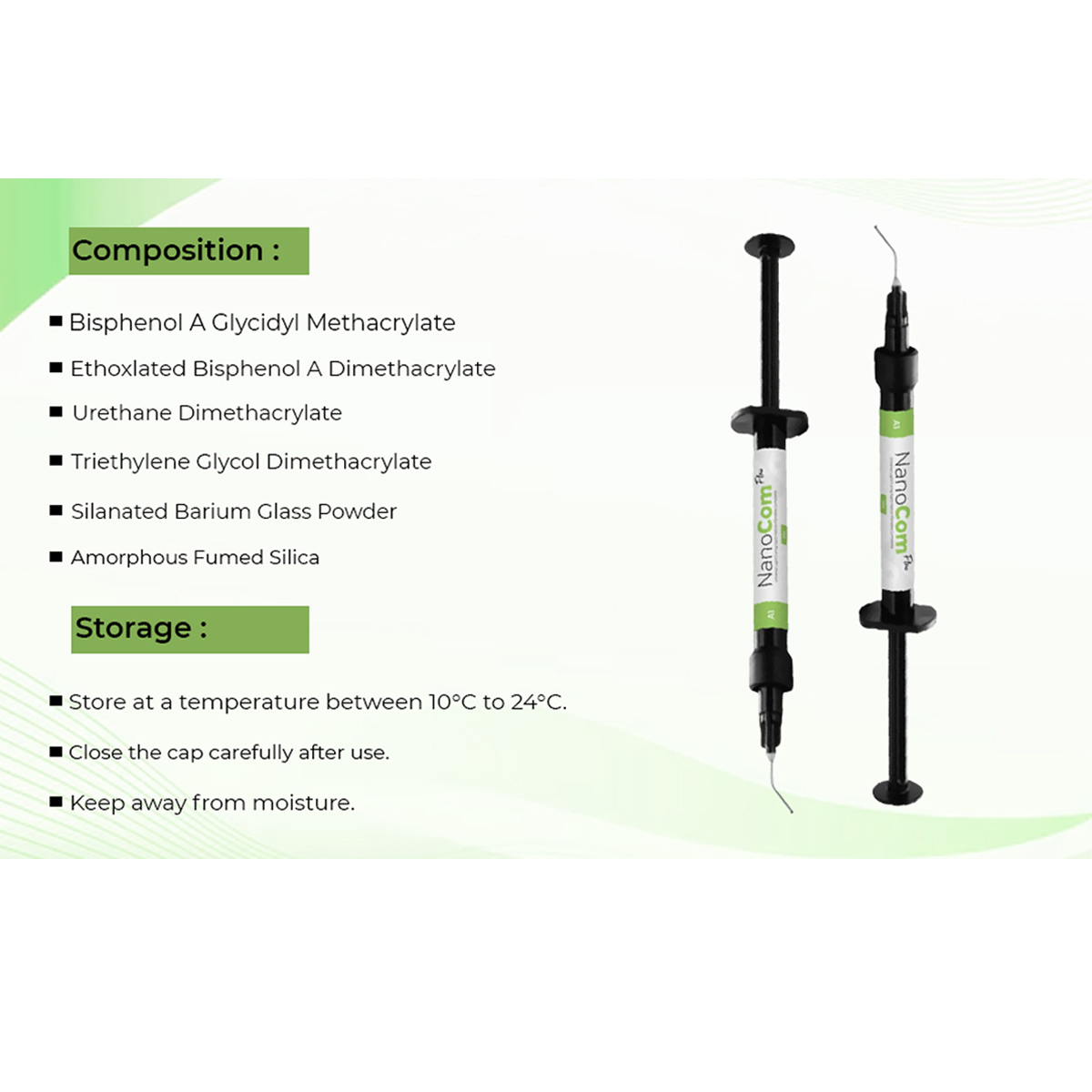 DentGist NanoCom Flowable Composite Refills 2g