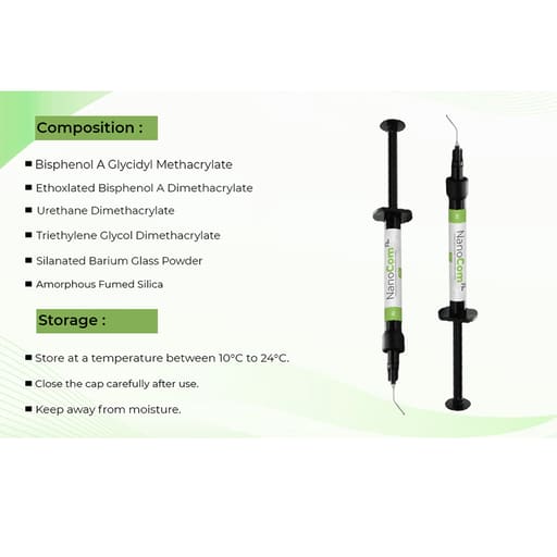 DentGist NanoCom Flowable Composite Refills 2g