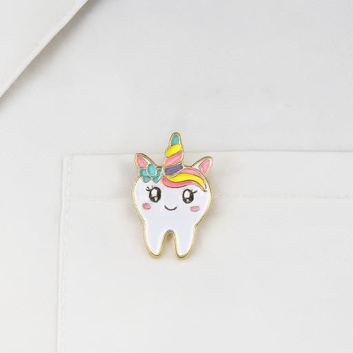 iDENTical Unicorn Tooth Shape Brooch - Pack of 1 (ZYR-7358)