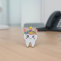 iDENTical Unicorn Tooth Shape Brooch - Pack of 1 (ZYR-7358) - 3