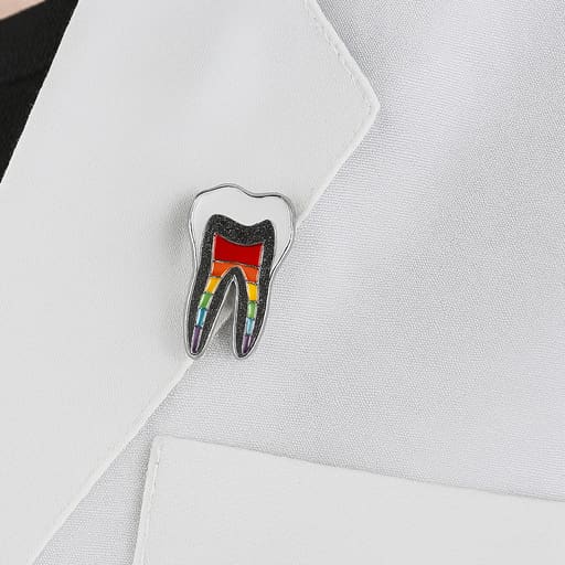 iDENTical Tooth Shape Brooch With Rainbow Nerve Design Pack Of 1 (ZYR-7412)