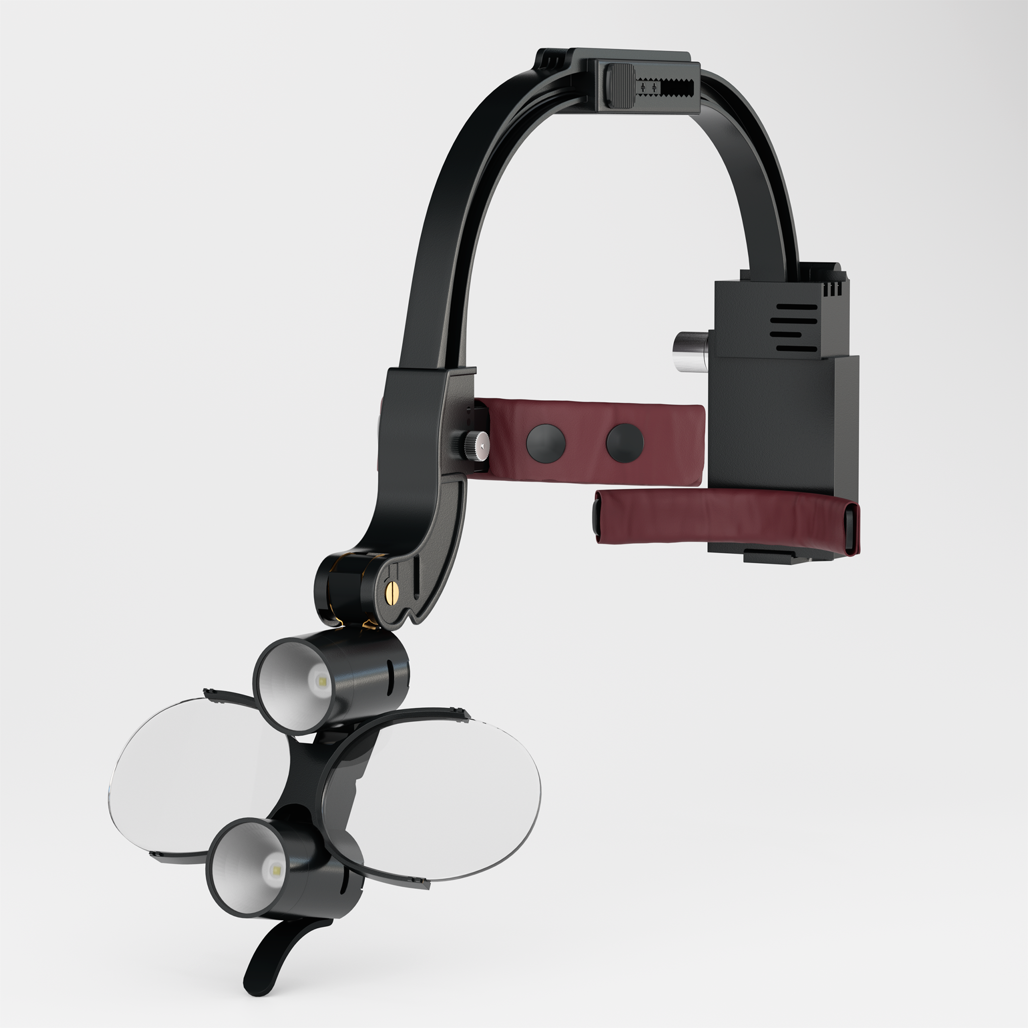 Waldent Head Mounted Double Light Magnifying Surgical Loupes