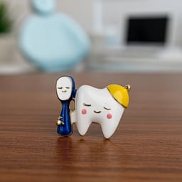 iDENTical Tooth With Golden Hat & Toothbrush Shape Brooch - Pack Of 1 (ZYR-4060) - 5