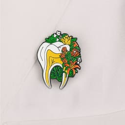 iDENTical Tooth Shape Brooch With Floral Design - Pack of 1 (ZYR-7608) - 3
