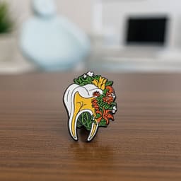 iDENTical Tooth Shape Brooch With Floral Design - Pack of 1 (ZYR-7608) - 5