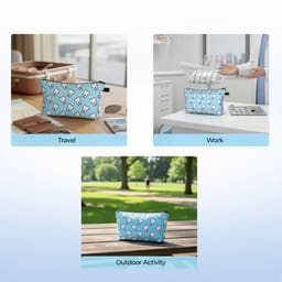 iDENTical Teeth Print Travel Pouch With Zipper - 9