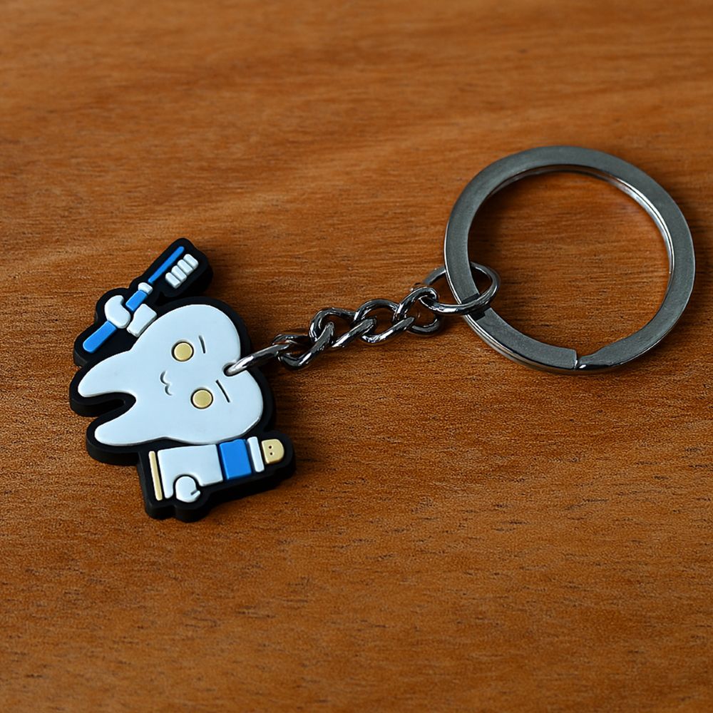 iDENTical Tooth Shape Keychain With Toothpaste & Toothbrush