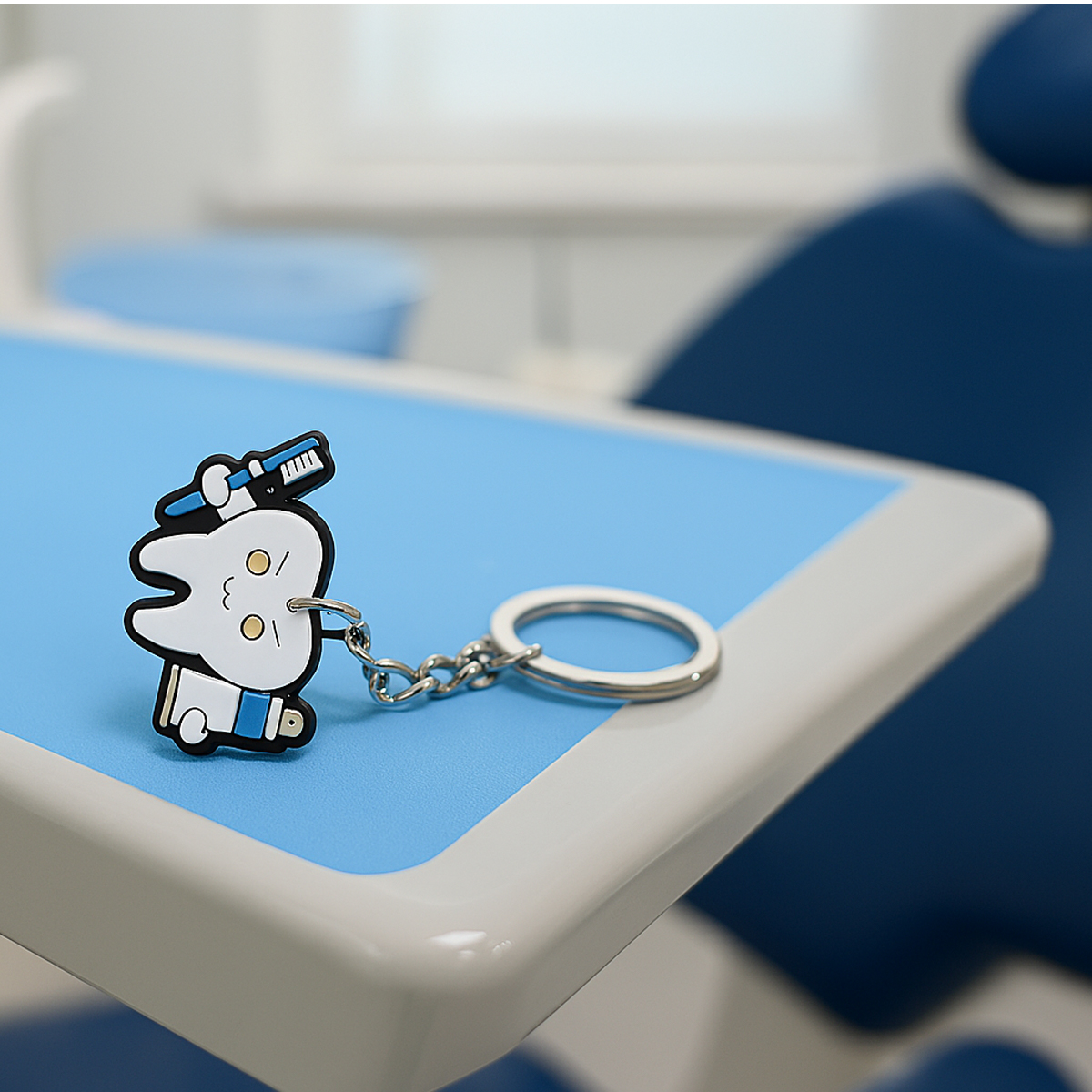 iDENTical Tooth Shape Keychain With Toothpaste & Toothbrush